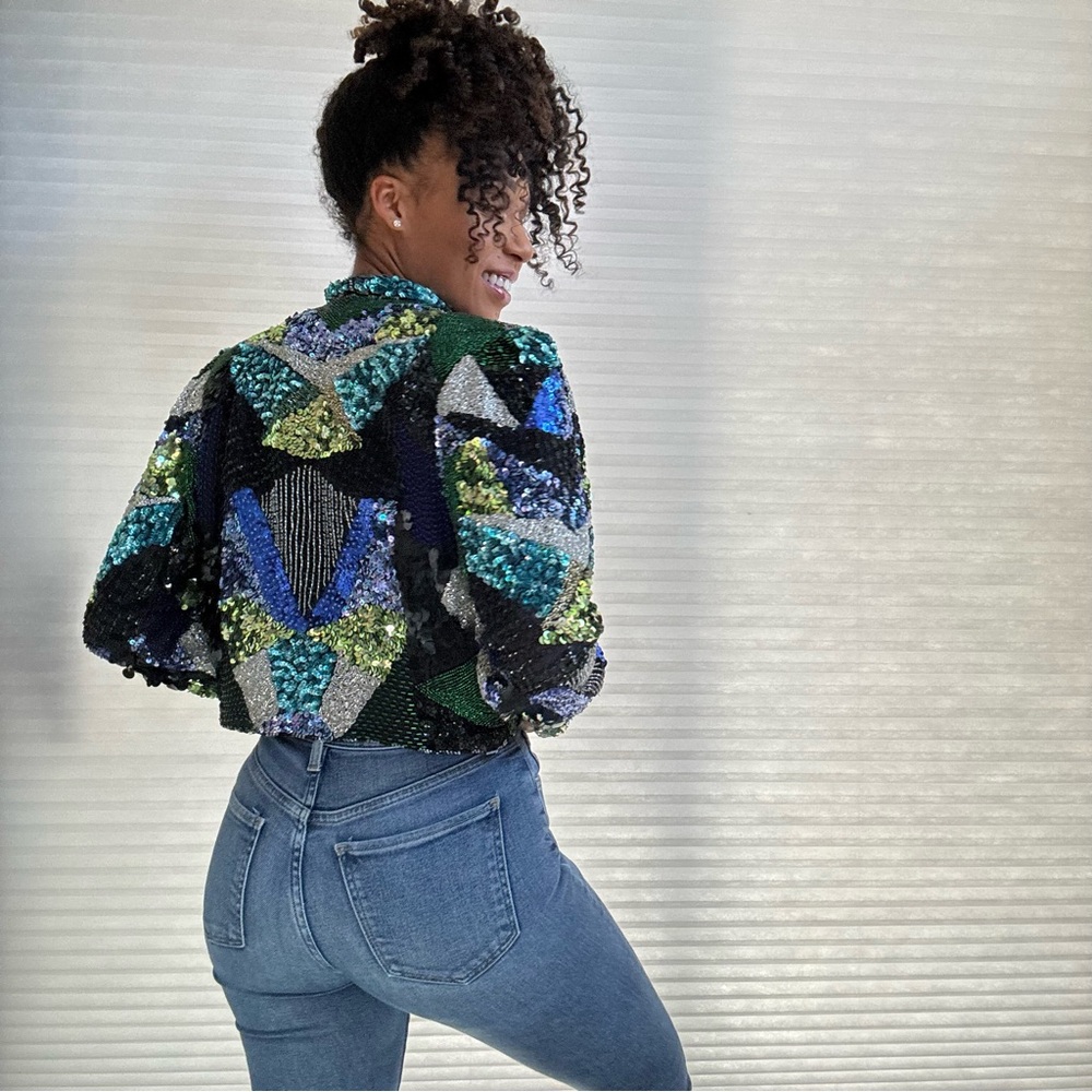 Scala Vintage Sequin Statement Jacket - Picture 14 of 16